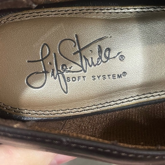 Women's Life Stride Brown Oxford Slide Walking Work Comfort Shoe Size 11M - Picture 8 of 9